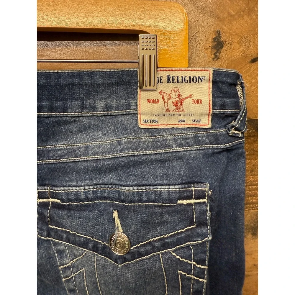 True Religion Billie Mid Rise Straight Leg Jeans Mens 34 Dark Wash Blue 8389